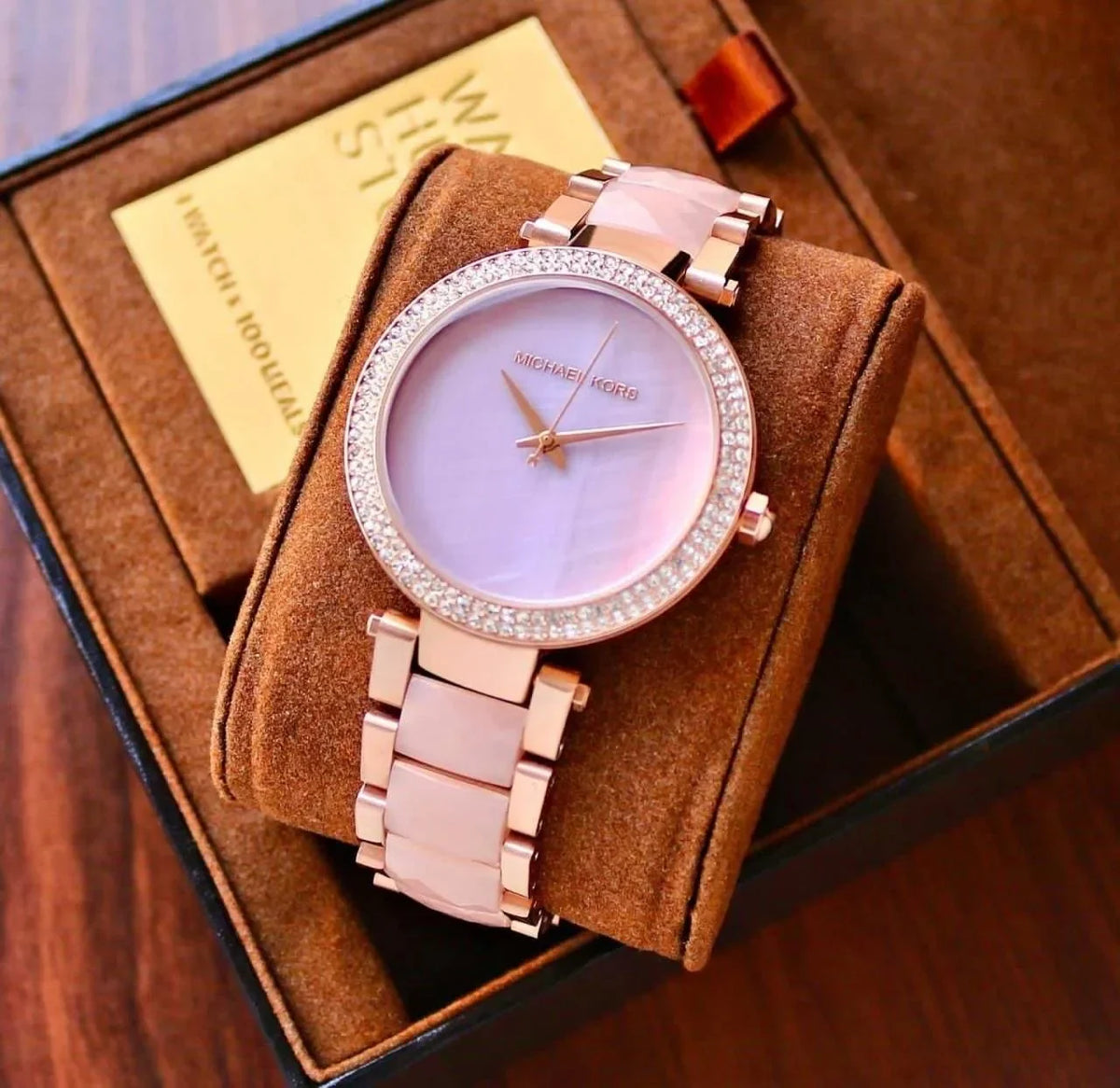 Michael Kors Women's MK6412 Parker Baby Pink Dial Watch Rose Gold Tone Belt