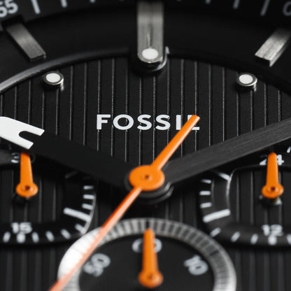 Fossil Fs6095 Metal Silver Black Dial Chronograph Watch