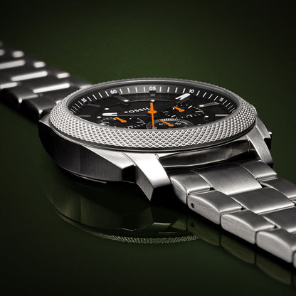 Fossil Fs6095 Metal Silver Black Dial Chronograph Watch