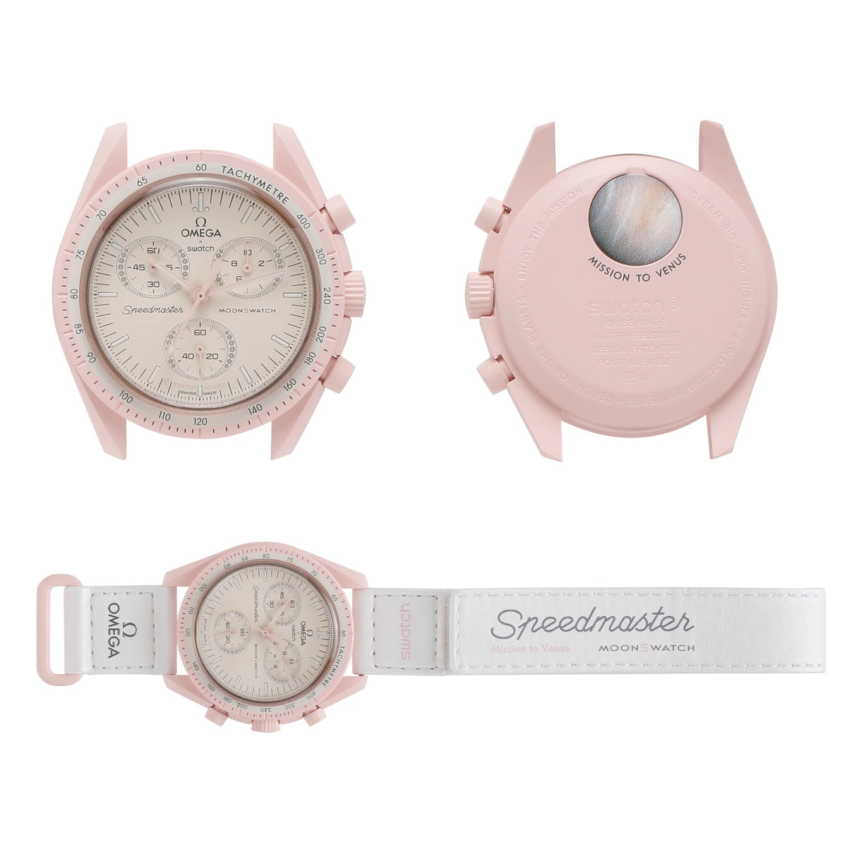 Swatch Omega x Moon Mission To Venus Speedmaster Powdery Pink Moonswatch