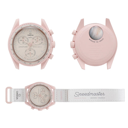Swatch Omega x Moon Mission To Venus Speedmaster Powdery Pink Moonswatch