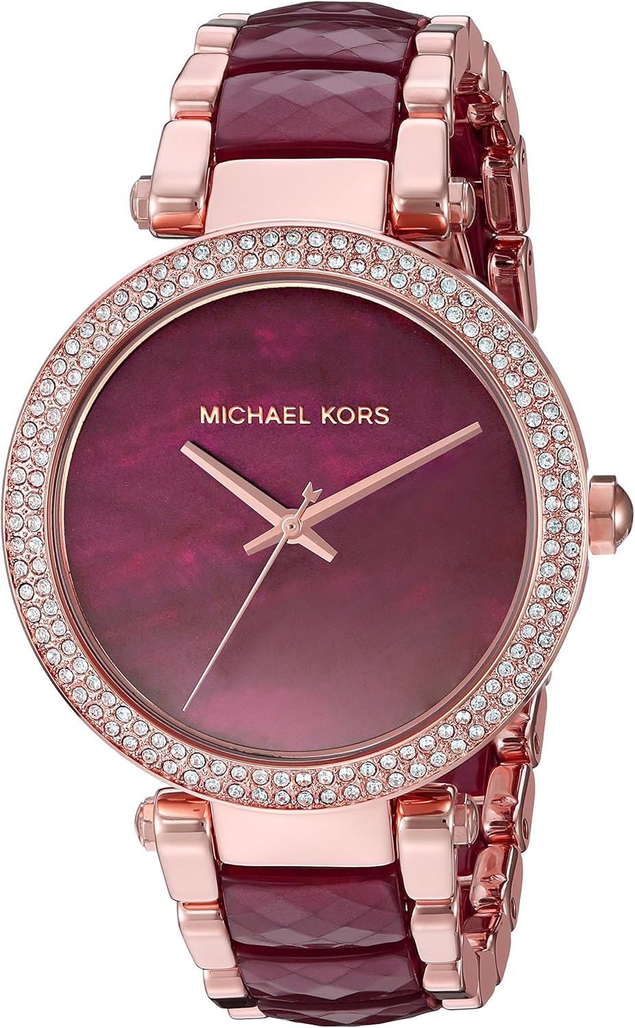 Michael Kors Women's MK6412 Parker Burgundy Dial Watch Rose Gold Tone Belt