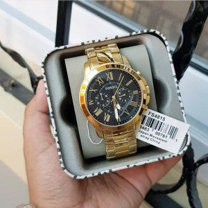 Fossil Grant FS4736 Metal Gold Black Dial Watch