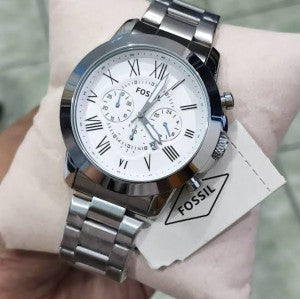 Fossil Grant FS4736 Metal Silver White Dial Watch