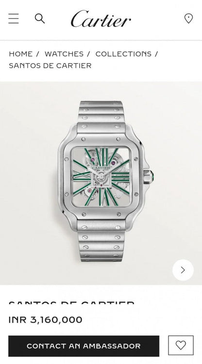 Santos De Cartier WHSA0028 Green Dial Automatic Skeleton Men's Watch