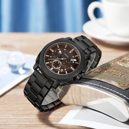 Fossil Fs6097 Metal Black Dial Chronograph Watch