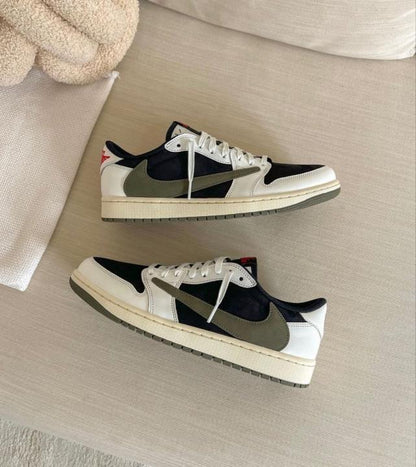 Nik.e Air Jordan 1 Low X Travis Scott Olive Green Semi UA