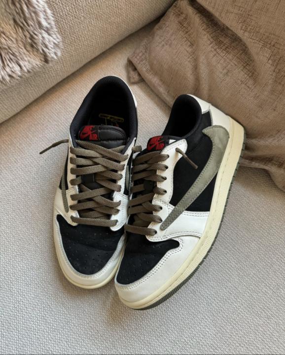Nik.e Air Jordan 1 Low X Travis Scott Olive Green Semi UA