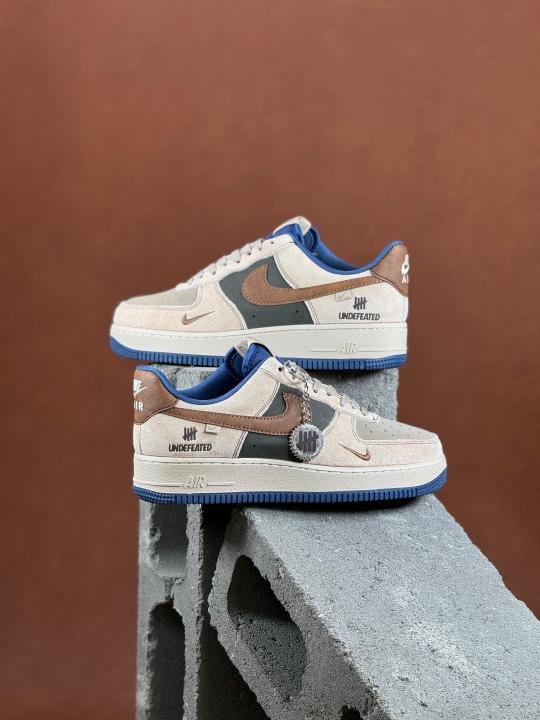 Nik.e Airforce 1 X Undefeted Custom Brown Bue