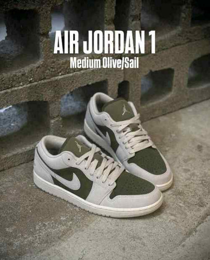 E air jordan retro 1 low medium olive
