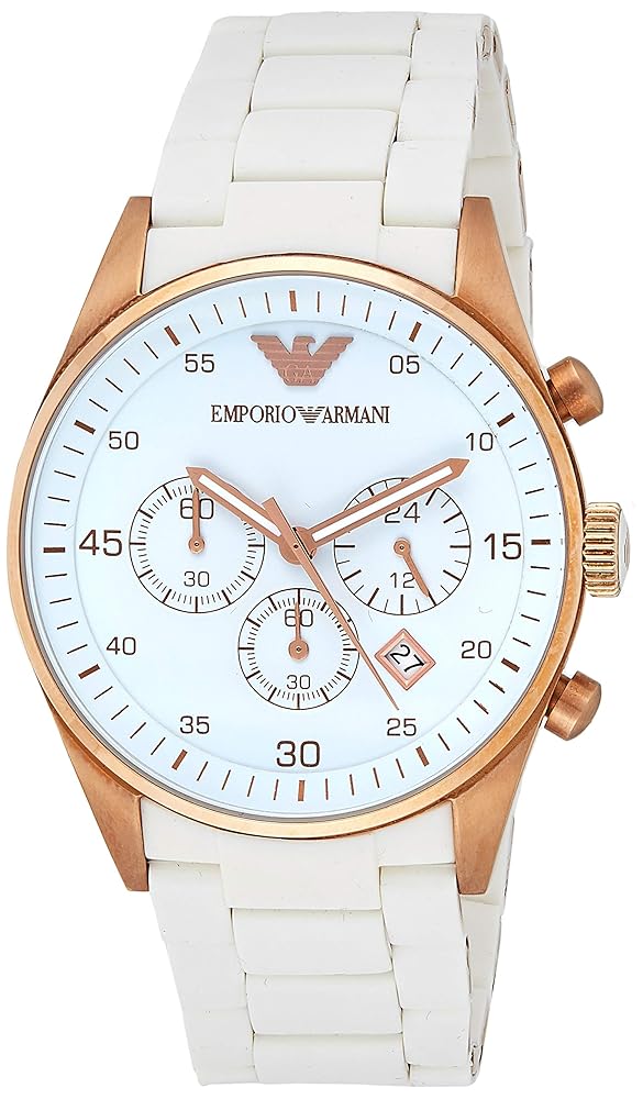 Emporio Armani Ar5919 Dualtone White Sportivo Chronograph Mens Watch