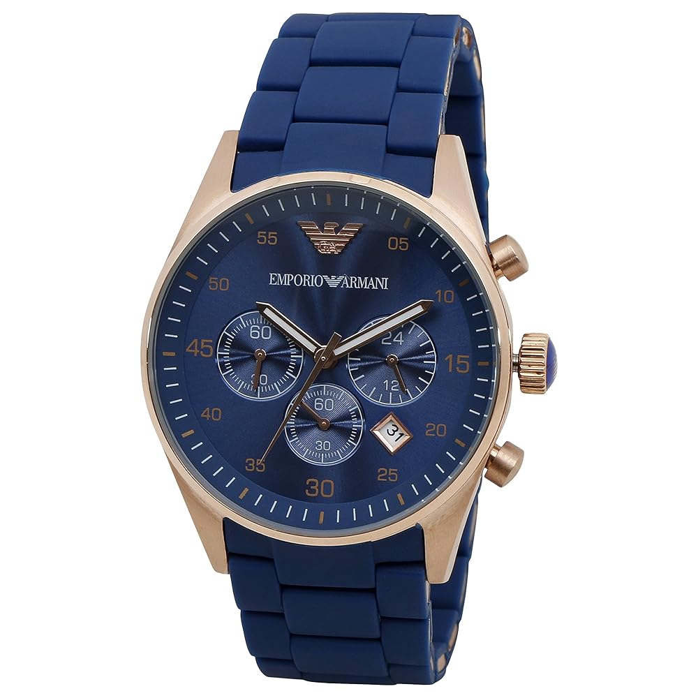 Emporio Armani Analog Silicon Royal Blue Dial Chronograph Men's Watch