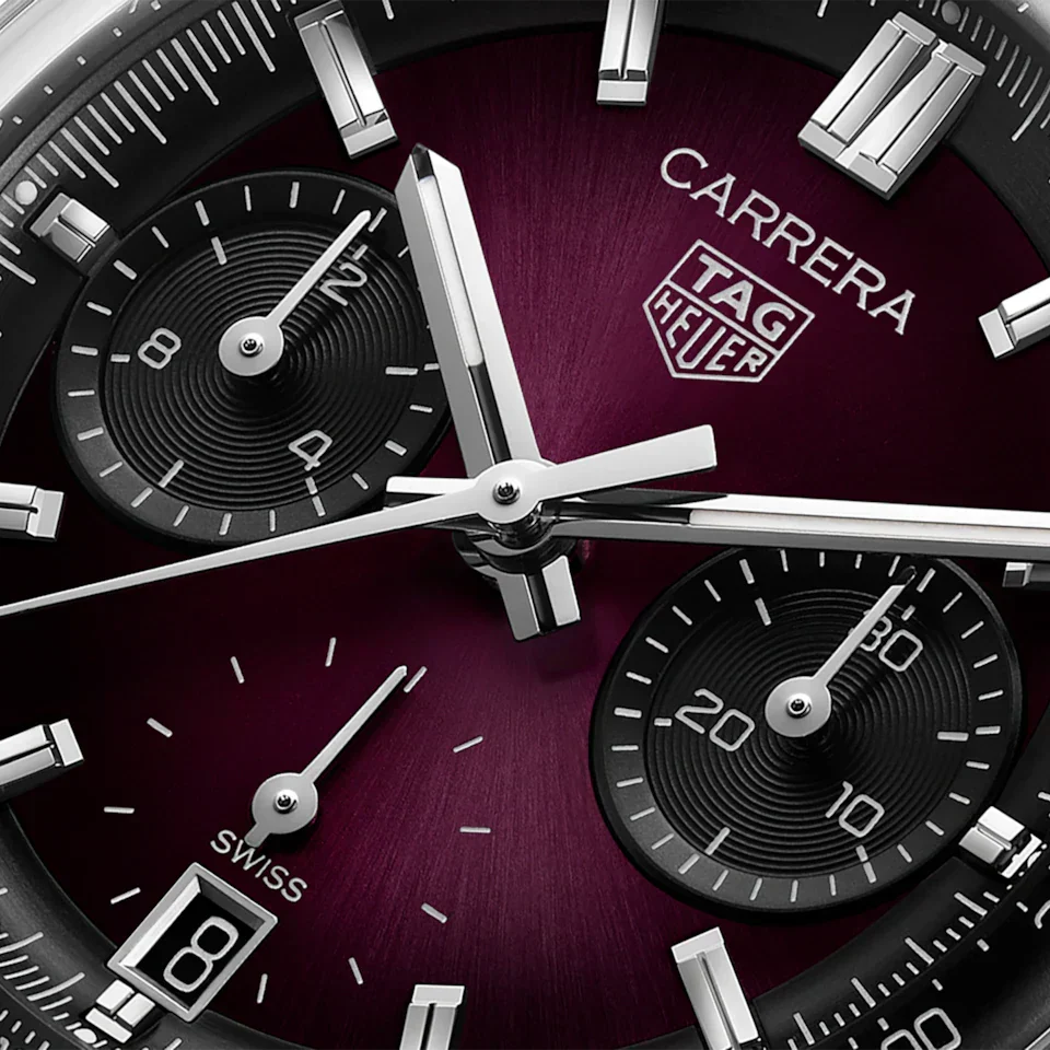 Tag_Heuer Carrera Chronograph Purple Dial Leather
