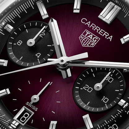 Tag_Heuer Carrera Chronograph Purple Dial Leather