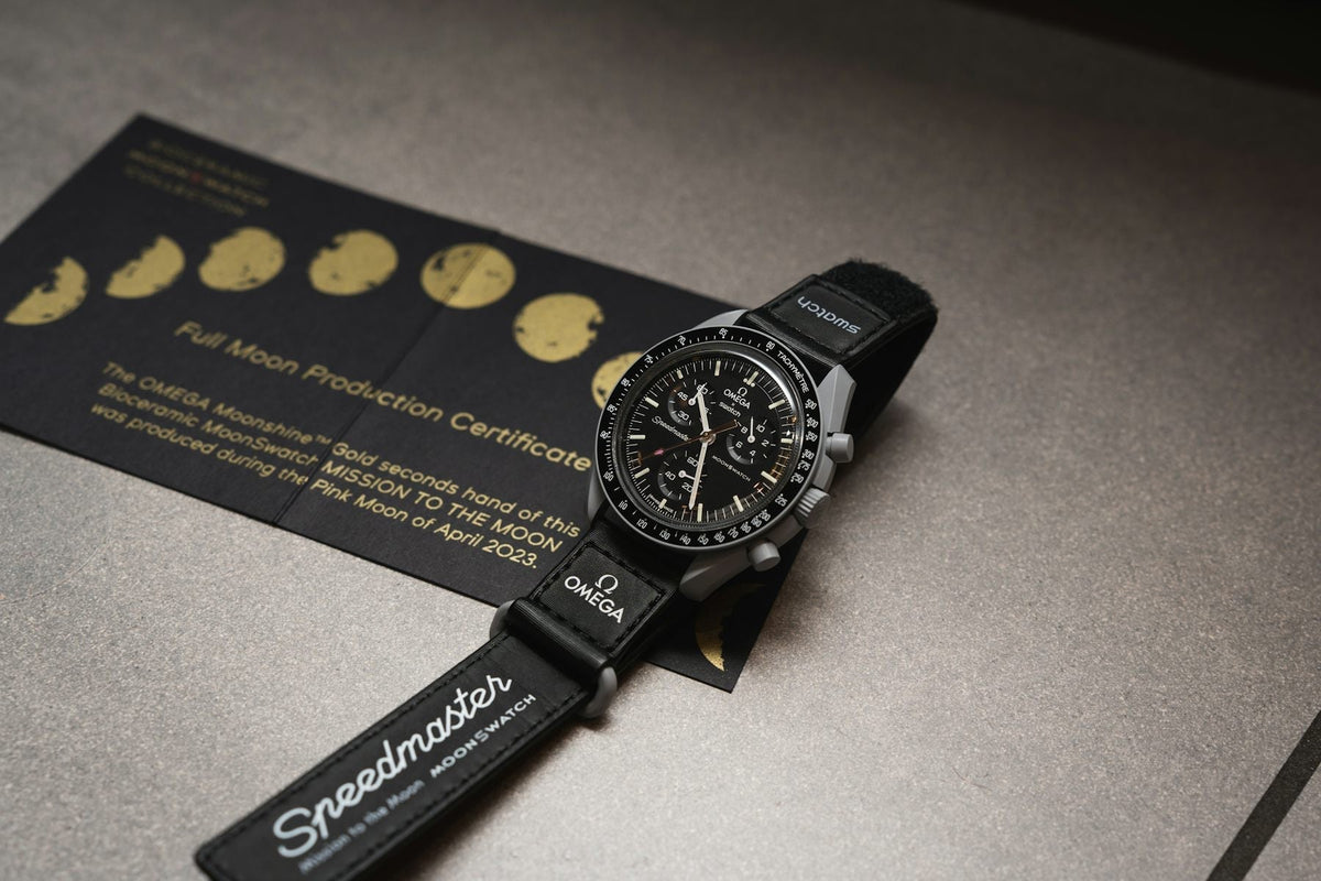Swatch Omega x Moon Mission To The  Moon Black - New Speedmaster Neavy Gray - Black Moonswatch