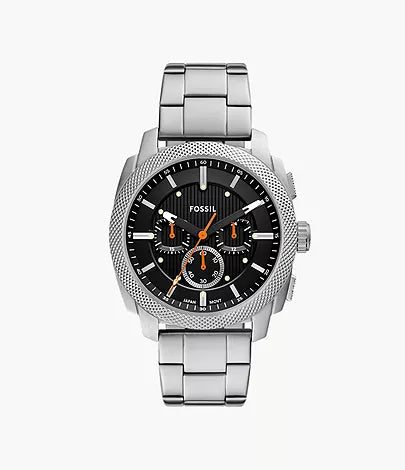Fossil Fs6095 Metal Silver Black Dial Chronograph Watch
