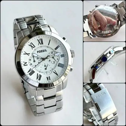 Fossil Grant FS4736 Metal Silver White Dial Watch