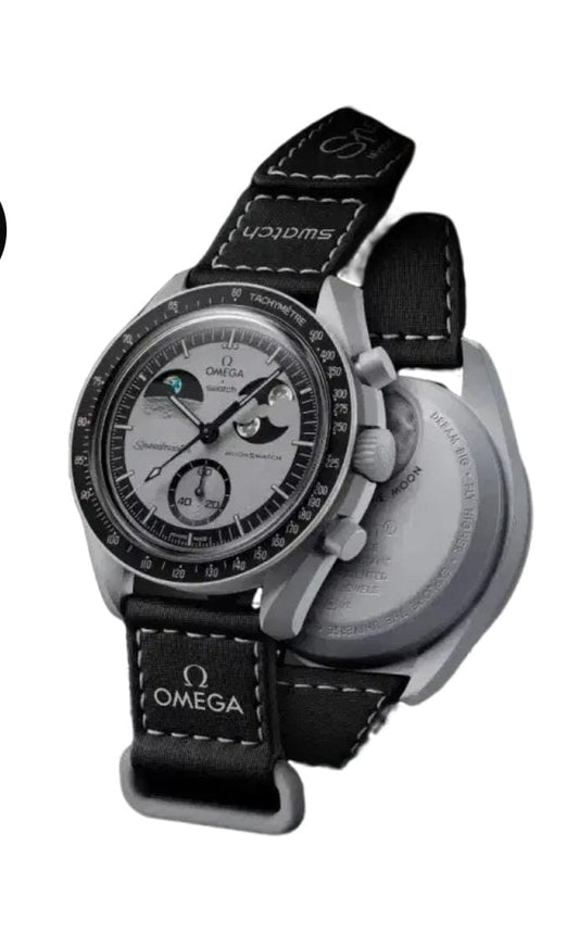 Omega Speedmaster Moonswatch greyBlack with black belt