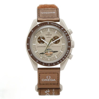 Swatch Omega x Moon Mission To Saturn Speedmaster Bezel Brown Moonswatch