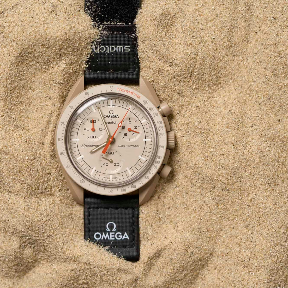 Swatch Omega x Moon Mission To Jupiter Speedmaster Beige Moonswatch