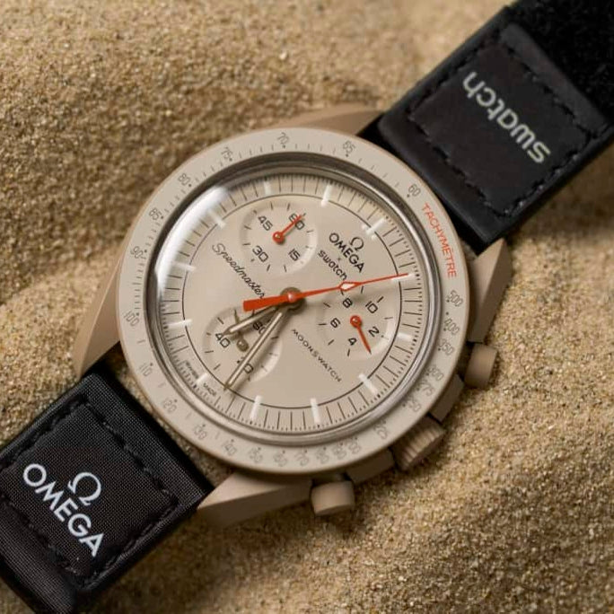 Swatch Omega x Moon Mission To Jupiter Speedmaster Beige Moonswatch