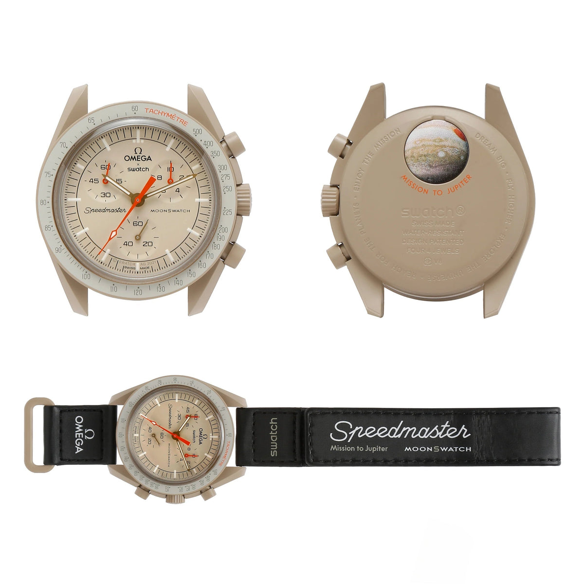Swatch Omega x Moon Mission To Jupiter Speedmaster Beige Moonswatch
