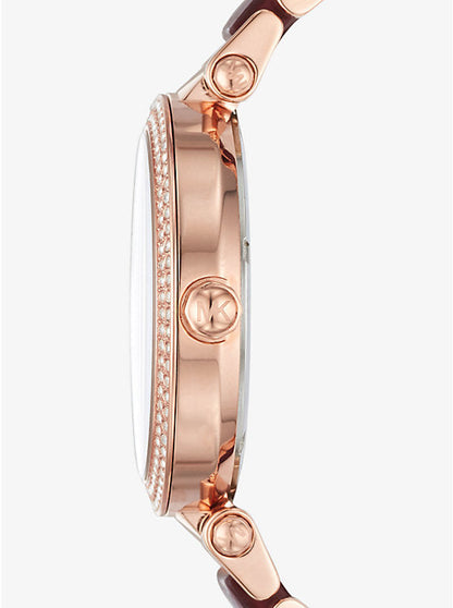 Michael Kors Women's MK6412 Parker Burgundy Dial Watch Rose Gold Tone Belt