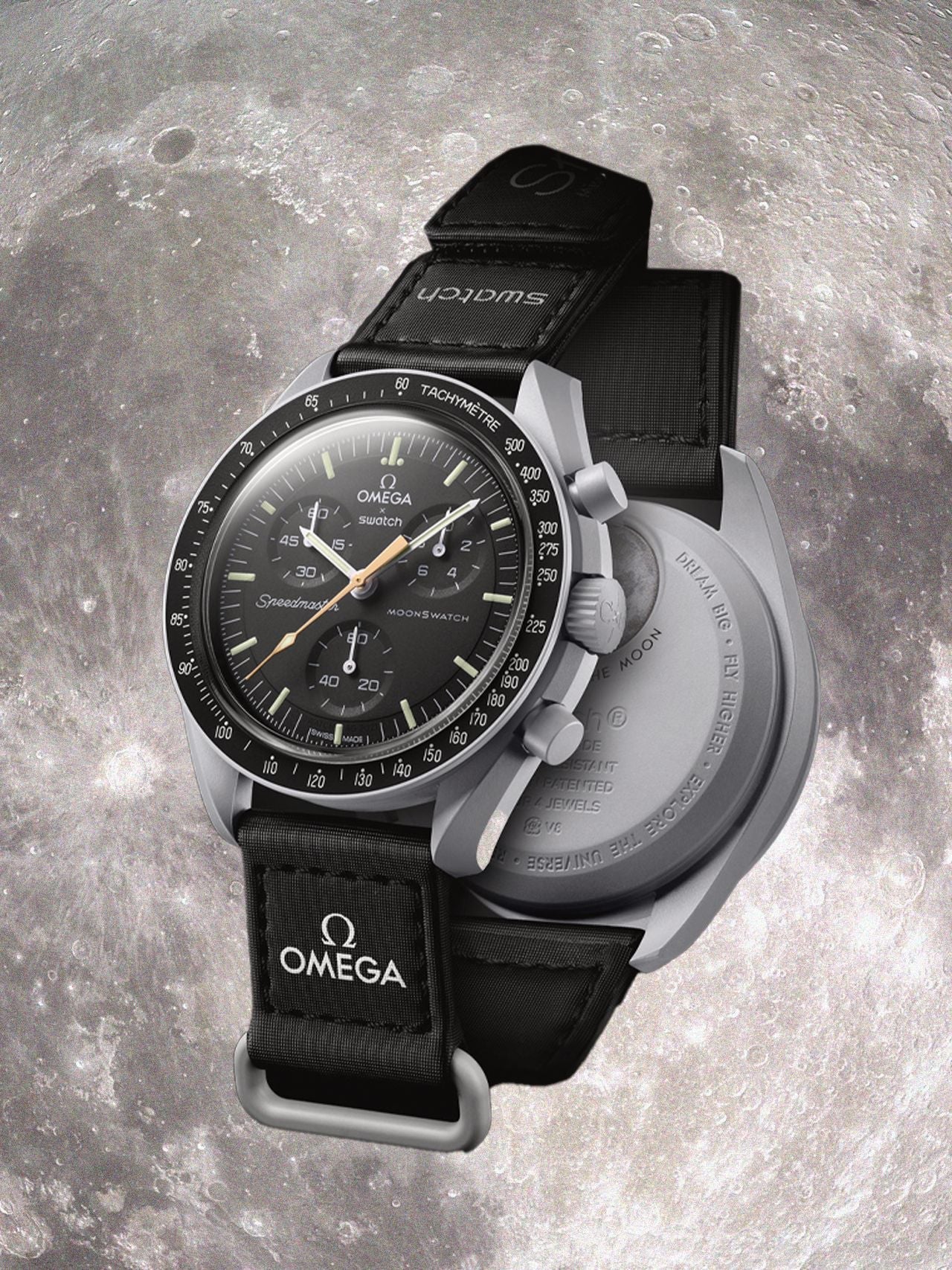 Swatch Omega x Moon Mission To The  Moon Black - New Speedmaster Neavy Gray - Black Moonswatch
