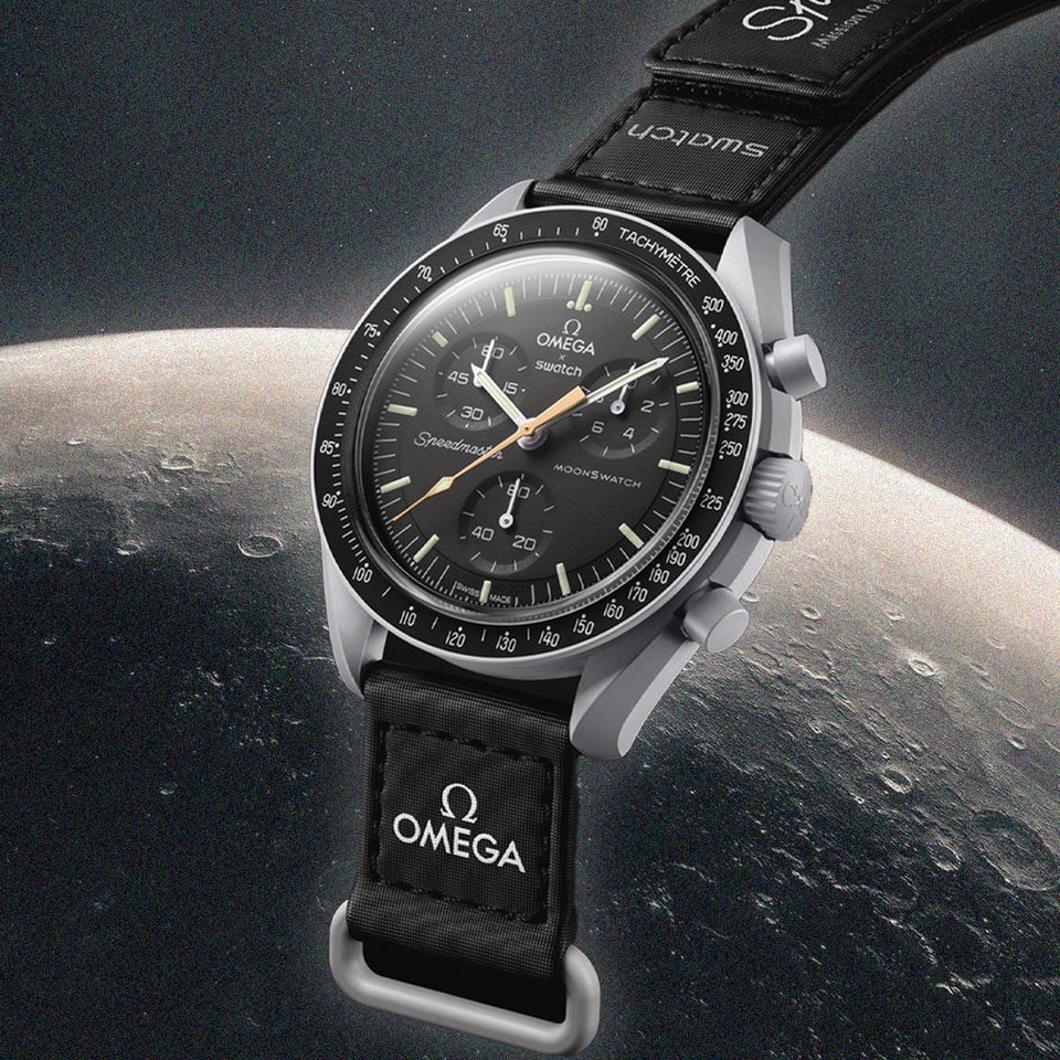 Swatch Omega x Moon Mission To The  Moon Black - New Speedmaster Neavy Gray - Black Moonswatch