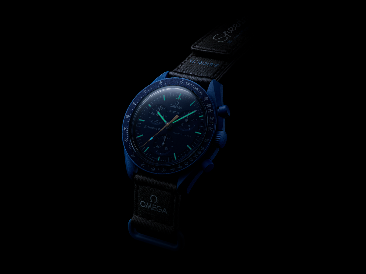 Swatch Omega x Moon Mission To Neptune Speedmaster Neavy Blue Moonswatch
