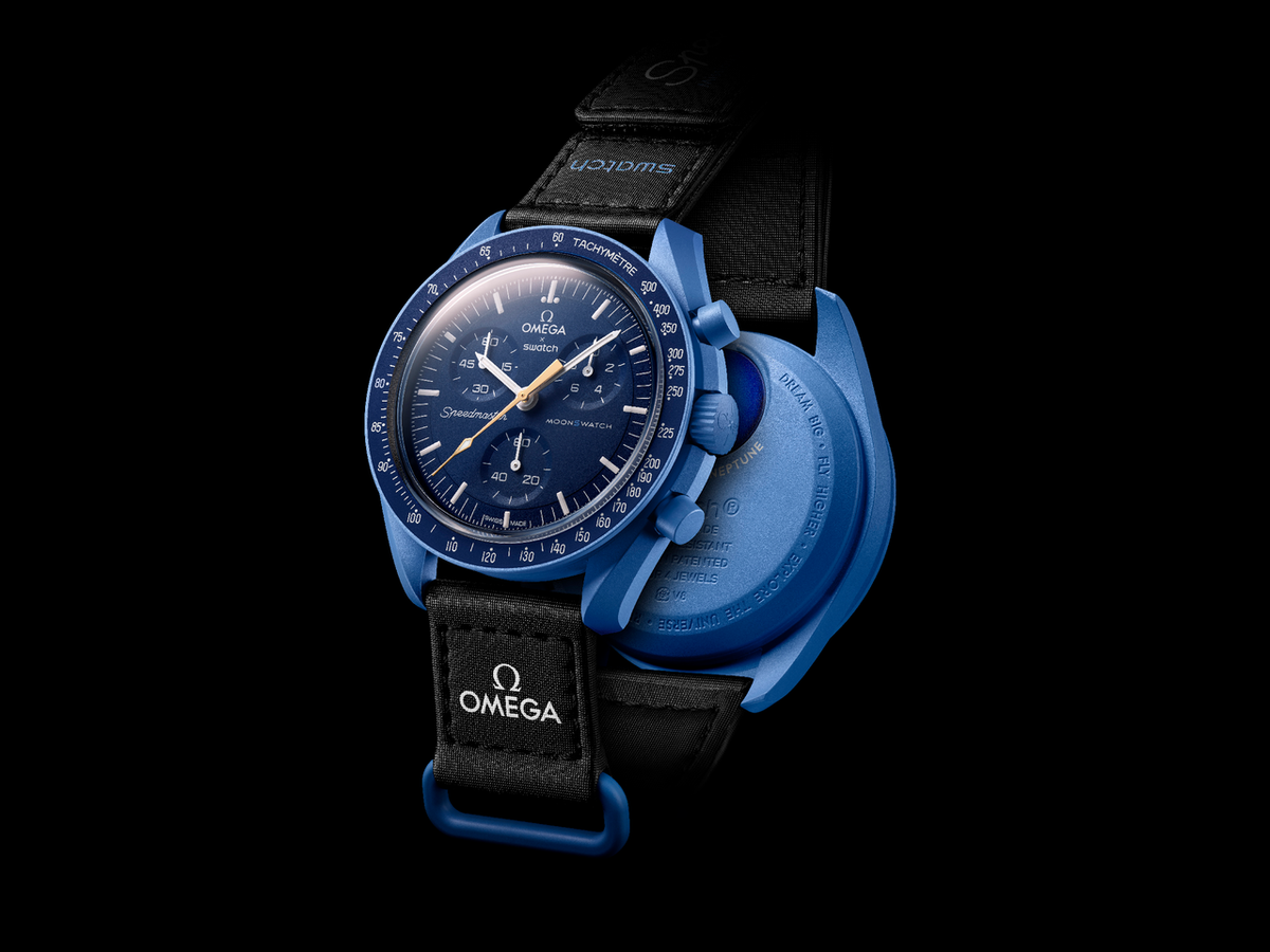 Swatch Omega x Moon Mission To Neptune Speedmaster Neavy Blue Moonswatch