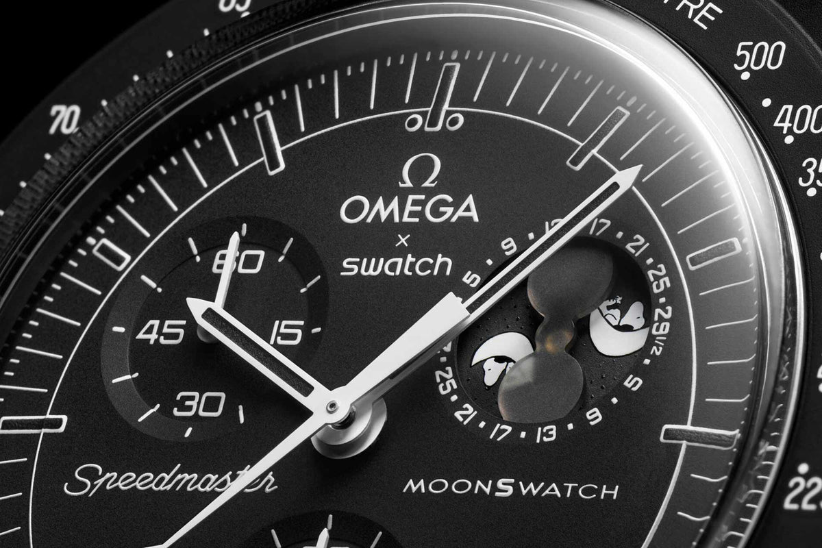 Swatch Omega x Moon Mission To The  Moon Black - New Speedmaster Neavy Gray - Black Moonswatch
