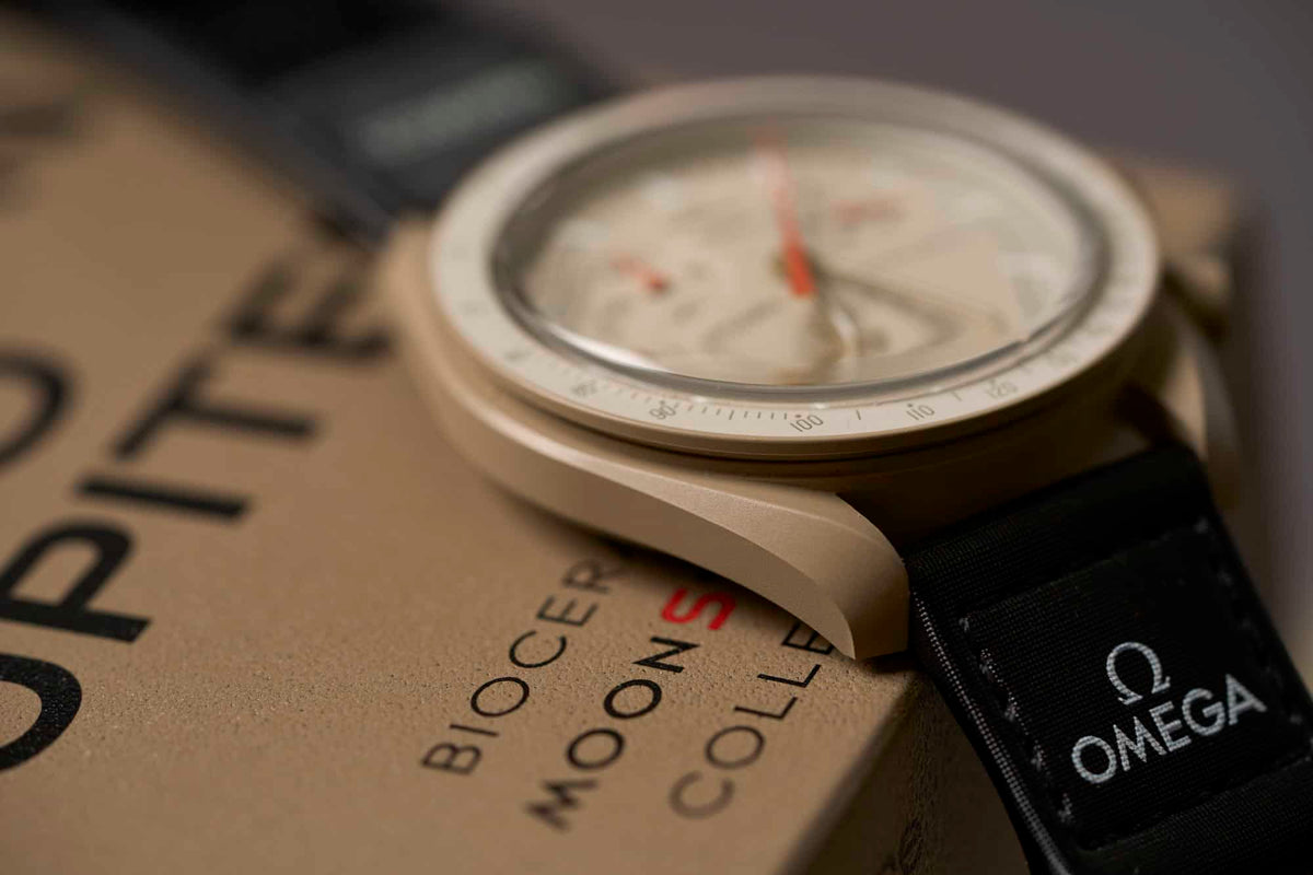 Swatch Omega x Moon Mission To Jupiter Speedmaster Beige Moonswatch