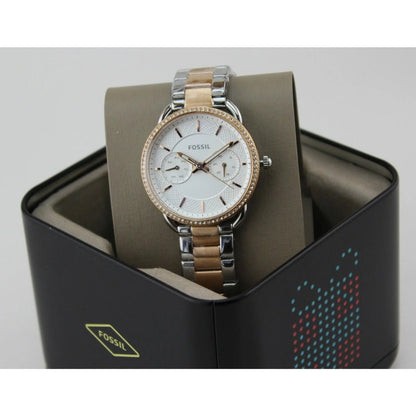 Fossil Tailor ES4264 White Dial Watch Dualtone Belt