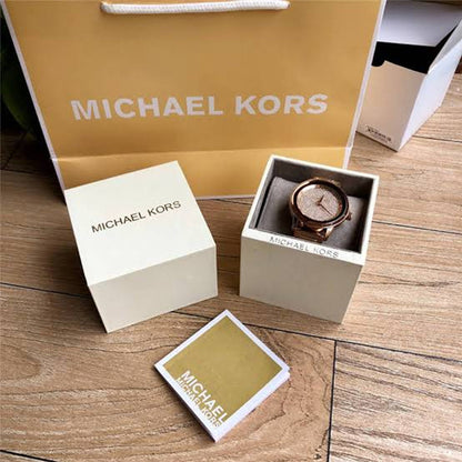 Michael Kors Women's MK6412 Parker Baby Pink Dial Watch Rose Gold Tone Belt