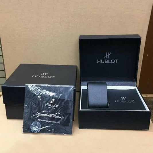 Hublot Stainless steel Matte Black Diamond cut skeleton watch