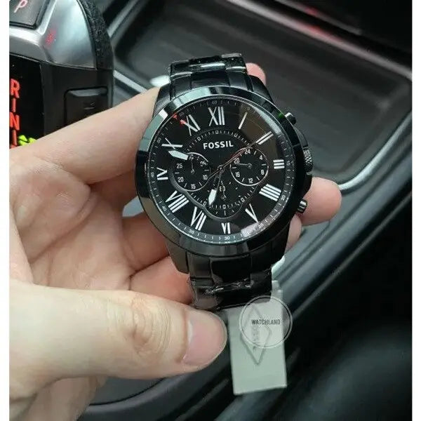 Fossil Grant FS4736 Metal Full Black Dial Watch