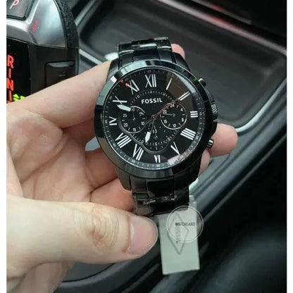 Fossil Grant FS4736 Metal Full Black Dial Watch