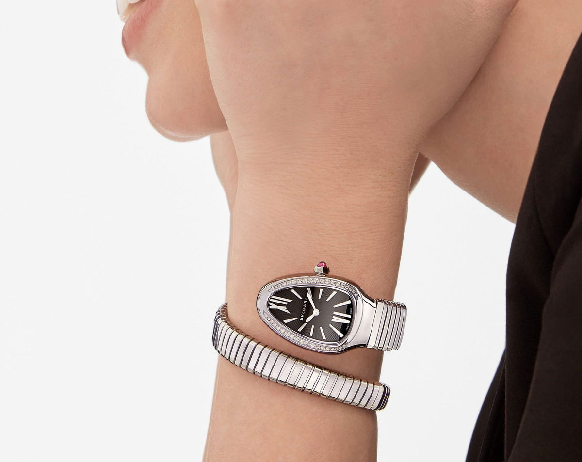 Bvlgar_i Serpenti Silver Black Dial