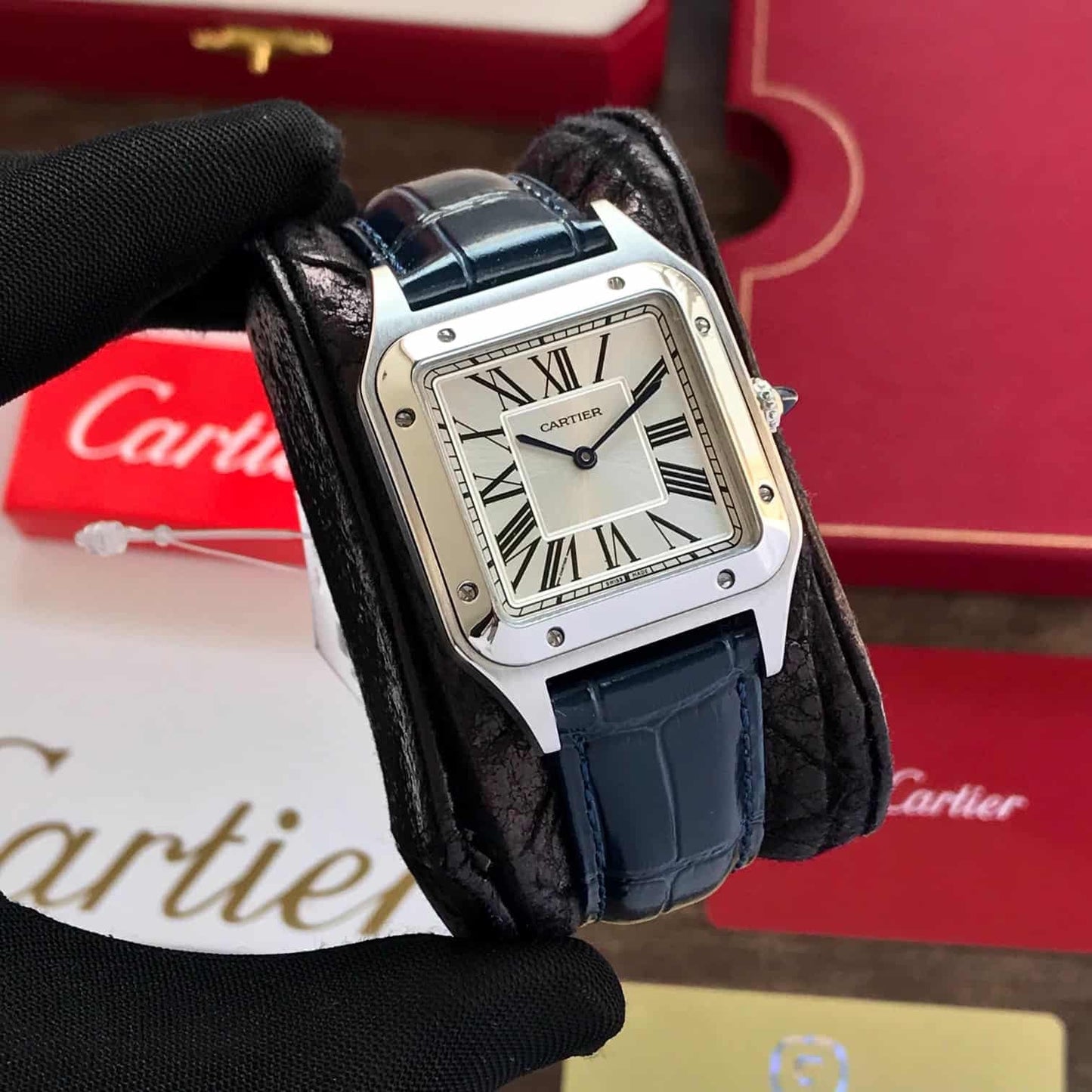 Cartie_r Santos Dumont Silver Blue