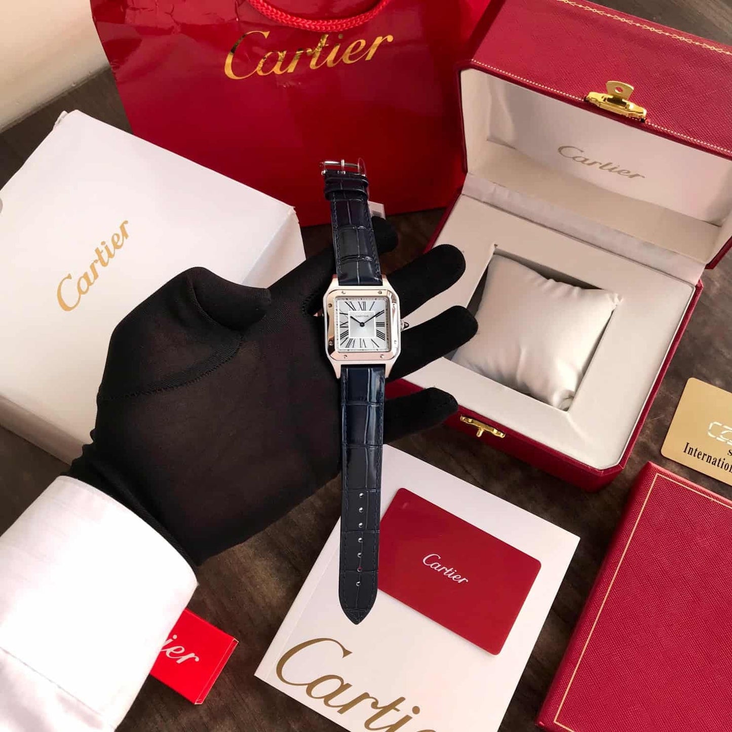 Cartie_r Santos Dumont Silver Blue