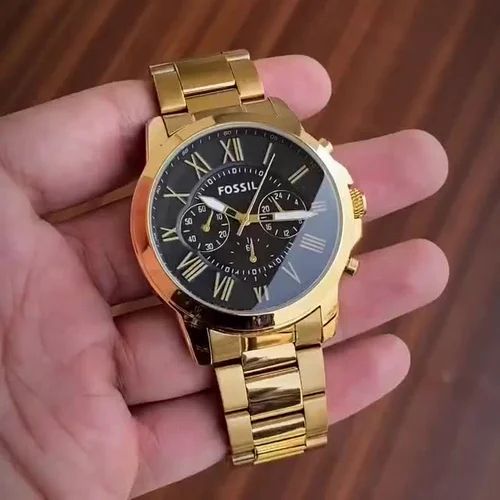 Fossil Grant FS4736 Metal Gold Black Dial Watch