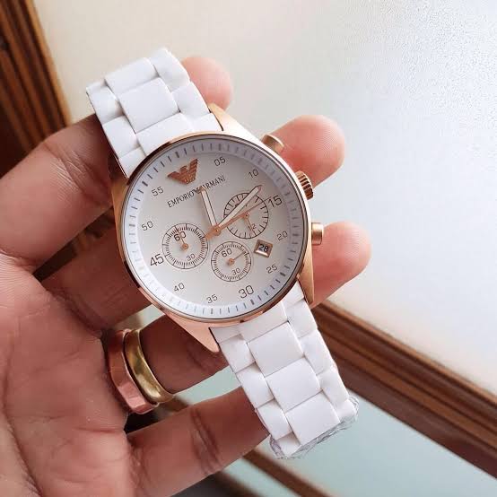 Emporio Armani Ar5919 Dualtone White Sportivo Chronograph Mens Watch