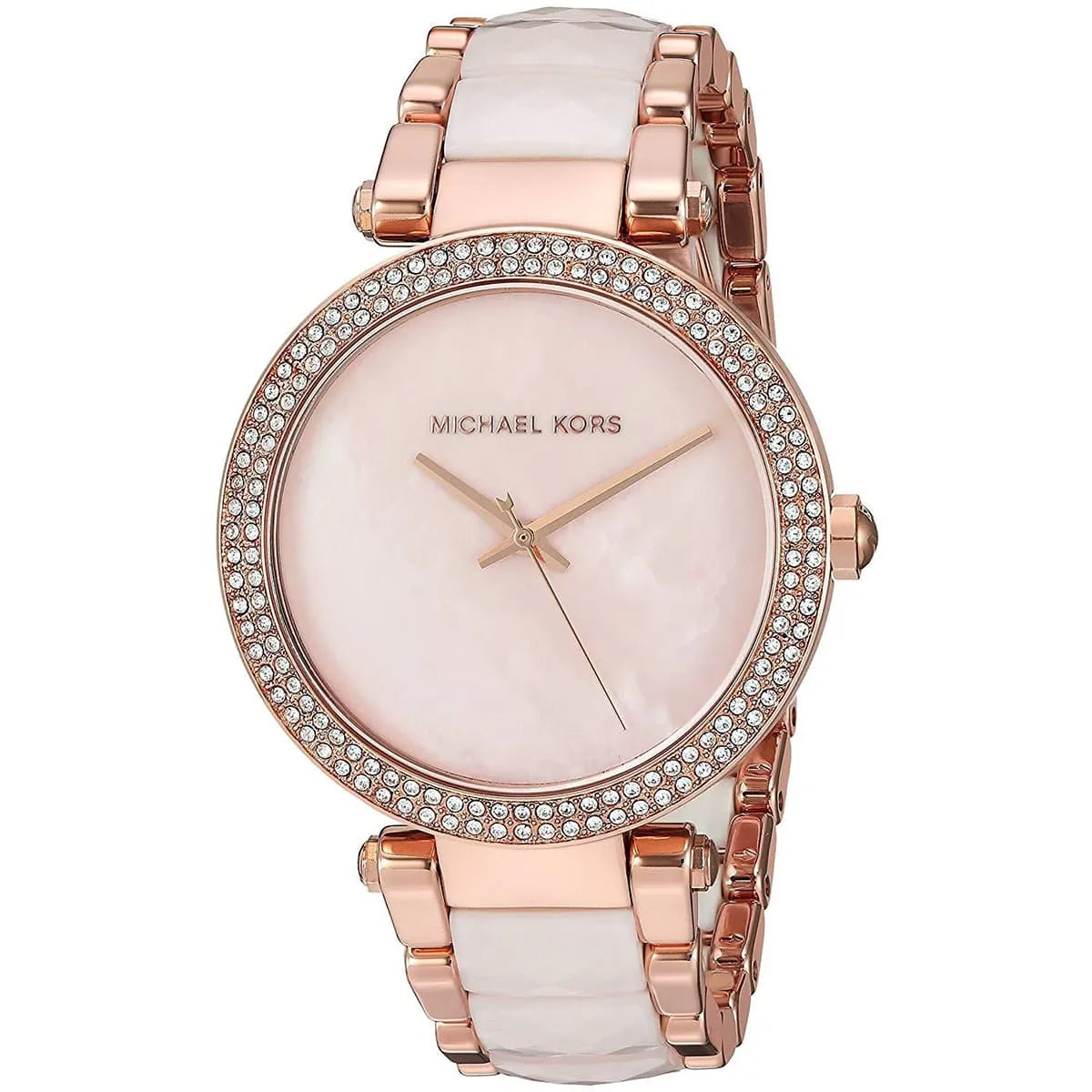 Michael Kors Women's MK6412 Parker Baby Pink Dial Watch Rose Gold Tone Belt