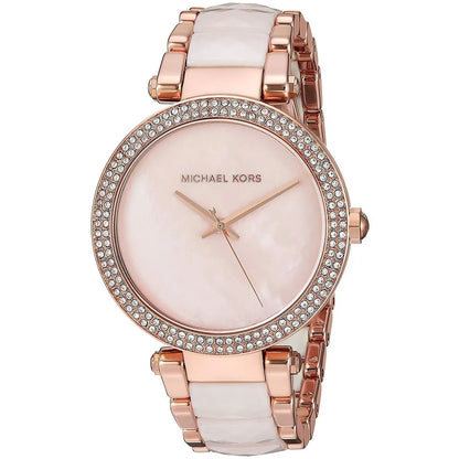 Michael Kors Women's MK6412 Parker Baby Pink Dial Watch Rose Gold Tone Belt