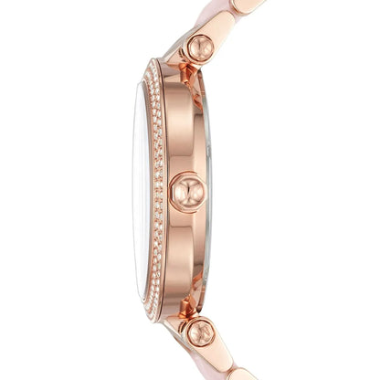 Michael Kors Women's MK6412 Parker Baby Pink Dial Watch Rose Gold Tone Belt