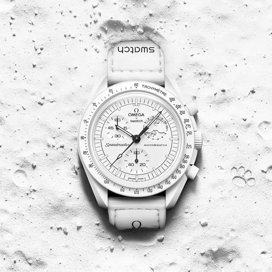 Swatch Omega x Moon Mission To The Moonphase - Full Moon Speedmaster Full White Moonswatch