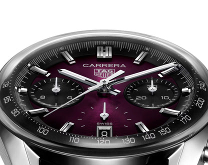 Tag_Heuer Carrera Chronograph Purple Dial Leather
