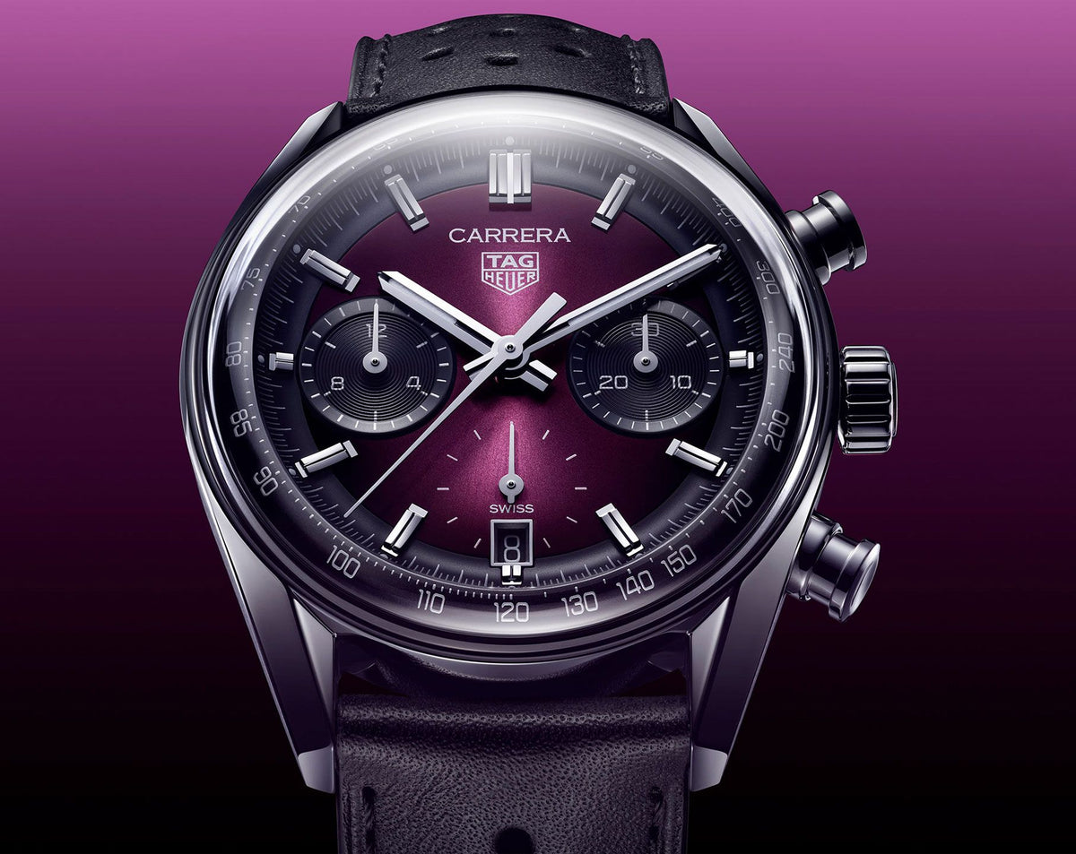 Tag_Heuer Carrera Chronograph Purple Dial Leather