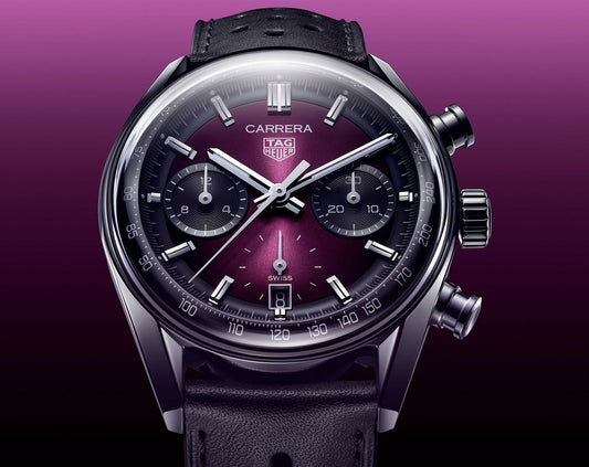 Tag_Heuer Carrera Chronograph Purple Dial Leather